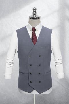 Gile Nam Xám Denim Kẻ Sọc Ẩn Modern Fit TGGL397